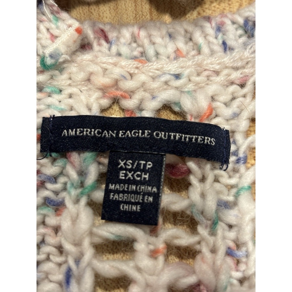 American Eagle Outfitters Women's Tie Back Tan Marled Supersoft Sweater XS NWT - Picture 3 of 12